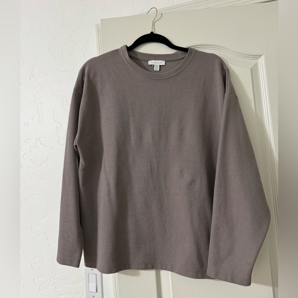 TopShop Long Sleeve Rib Top - Picture 2 of 5